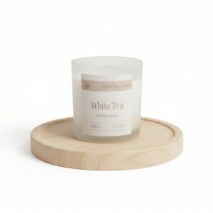 【極簡美學】白茶柚木茶香蠟燭｜純淨白茶與溫潤木質調（附木蓋/80g）