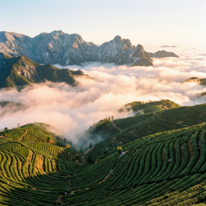 極高海拔大禹嶺茶區雲海與茶園，高山氣冷礦味來源