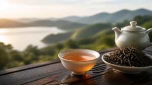紅玉紅茶台茶18號的金紅茶湯與條形茶葉