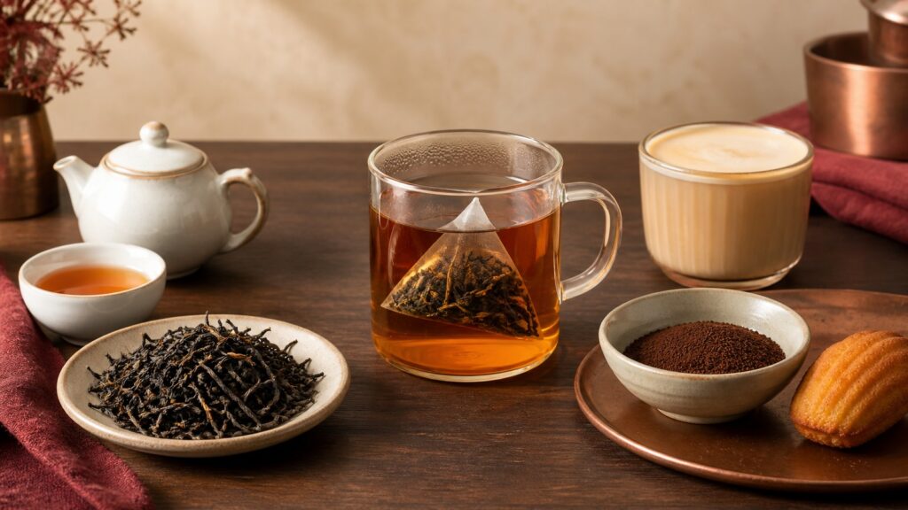 紅玉紅茶散茶原葉茶包與茶粉三種用途